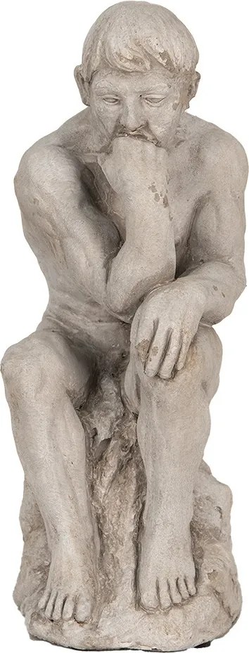 Šedá antik cementová socha muža - 16*12*31 cm