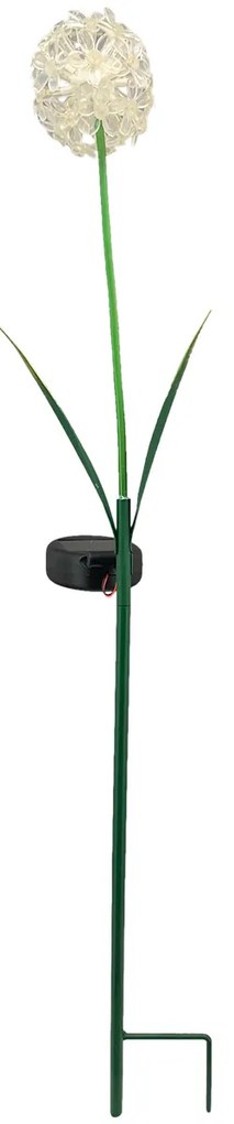 Zapichovacie záhradné solárne svetlo Flower, 70 cm, kov/plast, biela