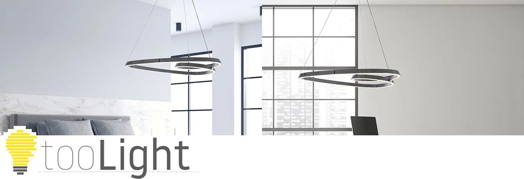 Toolight Toolight, Moderné LED stropné svietidlo + diaľkové ovládanie APP7798-cp, chróm, OSW-05503