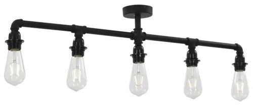 vidaXL Stropná lampa čierna 5 x E27 žiarovky-