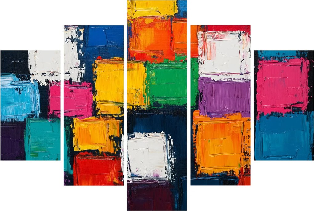 Obraz - Maľba farebných štvorcov (150x105 cm)