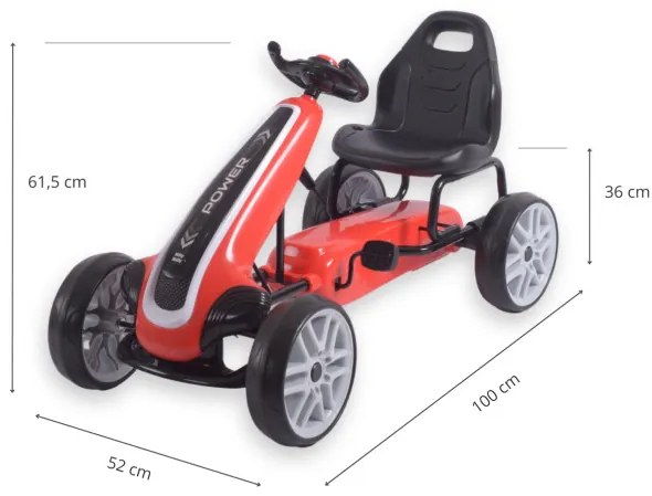 Šlapacia motokára POWER červená