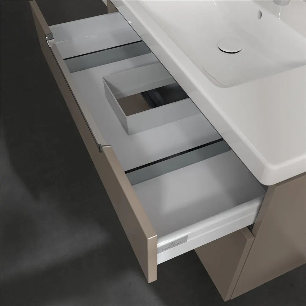 VILLEROY &amp; BOCH Subway 2.0 závesná skrinka pod umývadlo, 2 zásuvky, 987 x 449 x 590 mm, Truffle Grey, A91510VG