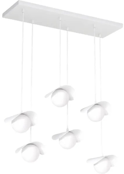 Závesné svietidlo na lanku RITUAL 6xG9/8W/230V, biela