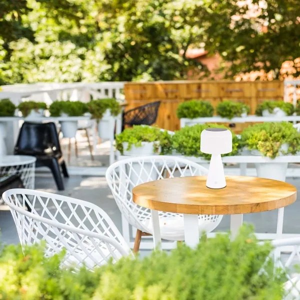 LED Stm. solárna stolná lampa LIMA LED/3,7V 1800 mAh 3000/4000/5000K IP44 biela