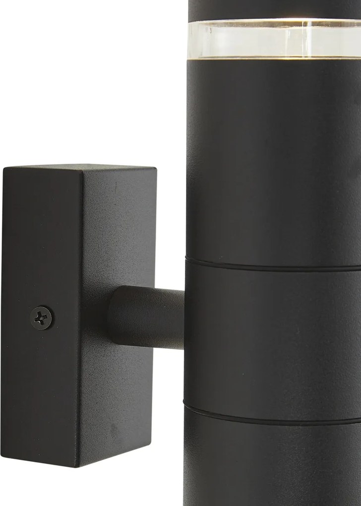 Moderné vonkajšie nástenné svietidlo čierne 2-svetlá IP44 - Dubbla