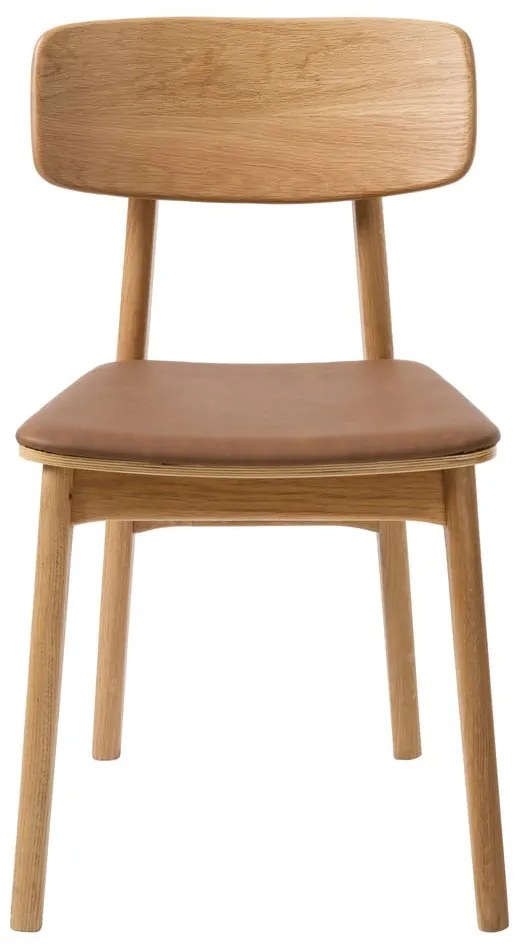 Koňakovohnedá/v prírodnej farbe jedálenská stolička z imitácie kože Livo – Unique Furniture