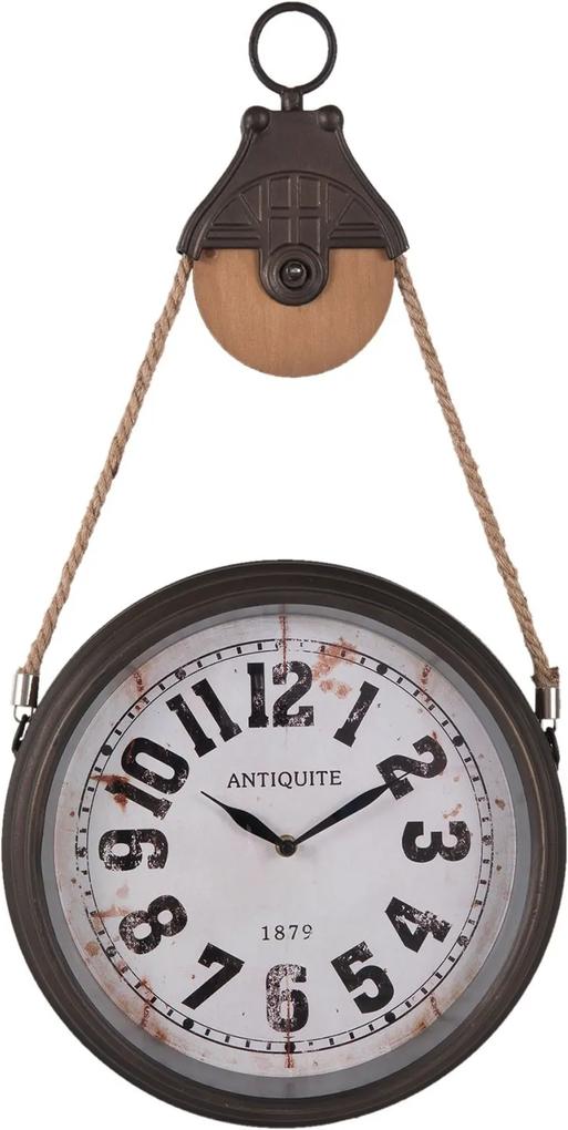 Nástenné retro hodiny Antiquia - 34 * 6 * 67 cm / 1xAA