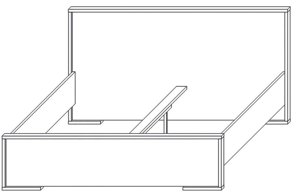 Manželská posteľ s roštom Finni 1600 - dub wotan / biela