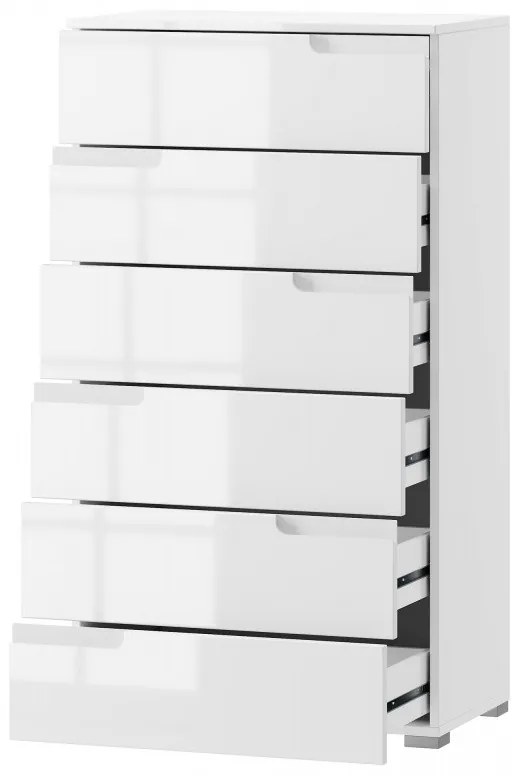 Komoda Selene 3 119 cm biela mat/lesk