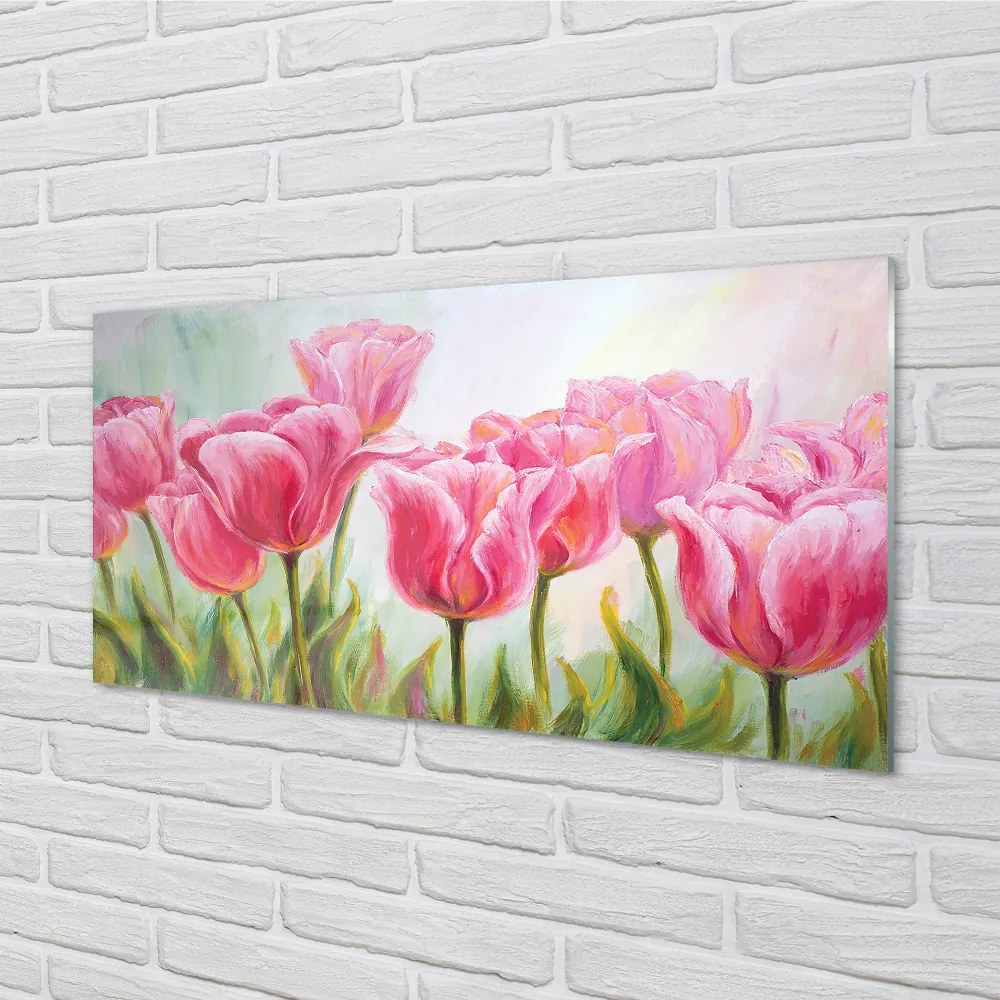 Nástenný panel  tulipány obrázok 125x50 cm