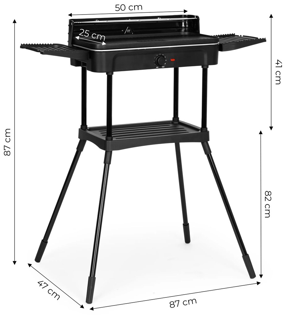 elektrický gril 3 v 1 - stojaci a stolný, grilovacia doska, odkvapkávacia miska, termostat
