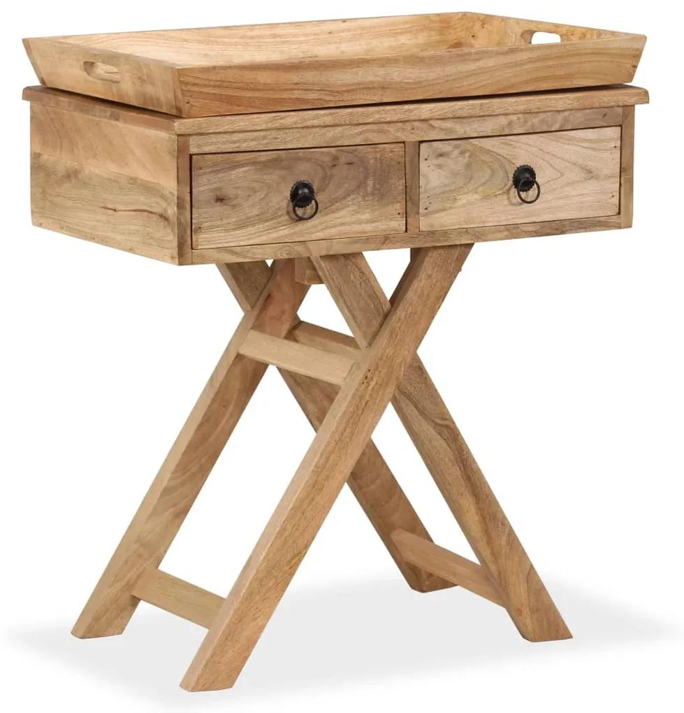 vidaXL Príručný stolík masívne mangovníkové drevo 65x40x76 cm