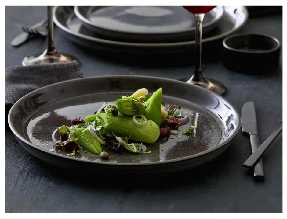 Čierny dezertný tanier z kameniny ø 21 cm Gastro Grey/Grey – Bitz