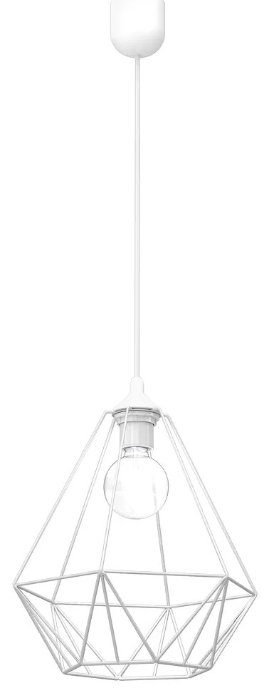 Závesné svietidlo Basket, 1x biele drôtené tienidlo, w
