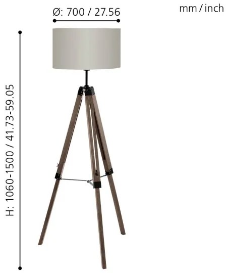Eglo 94326 - Stojaca lampa LANTADA 1xE27/60W/230V