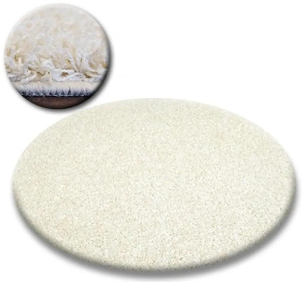 Kusový koberec Shaggy Galaxy smotanovo biely kruh, Velikosti 100cm