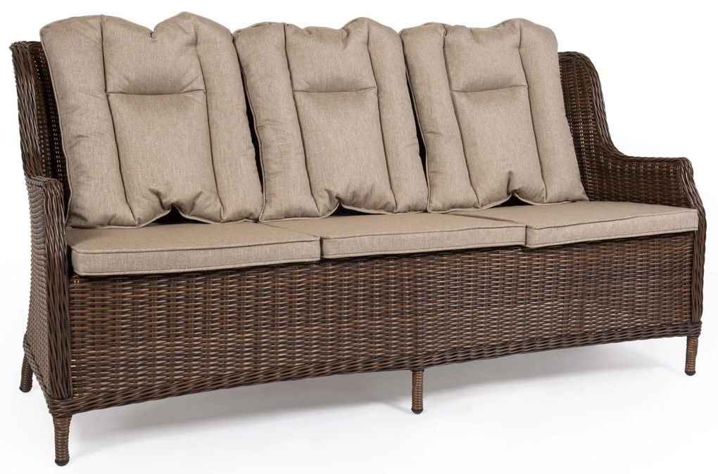 Záhradná ratanová trojsedačka KINGSTON Farba: svetlosivý melír