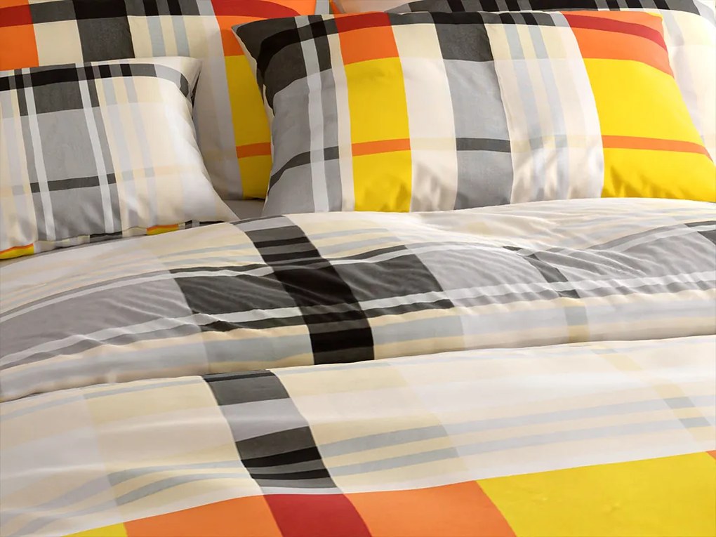 Obliečky z Renforcé bavlny ORANGE KUBE farebné Rozmer obliečok: 70 x 90 cm | 140 x 200 cm