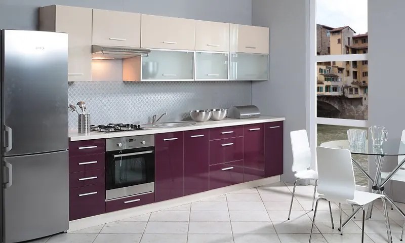 Kuchynská linka Platinum C, vysoký lesk! Kuchyně EXT : Dekor Zelená