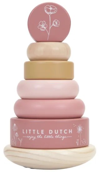 Little Dutch Nastrkovacia pyramída: Ružové kvietky