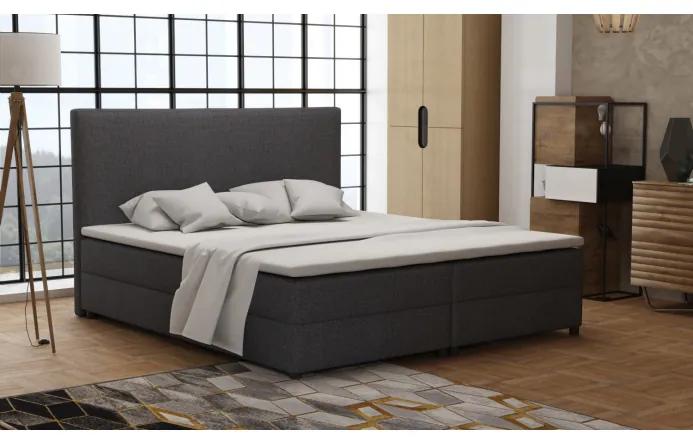Boxspringová posteľ 180x200 s nožičkami 5 cm CYRILA - čiernošedá