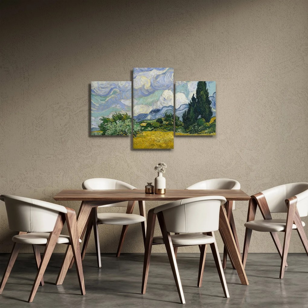 Obraz - Vincent van Gogh, Wheat Field with Cypresses, reprodukcia (90x60 cm)