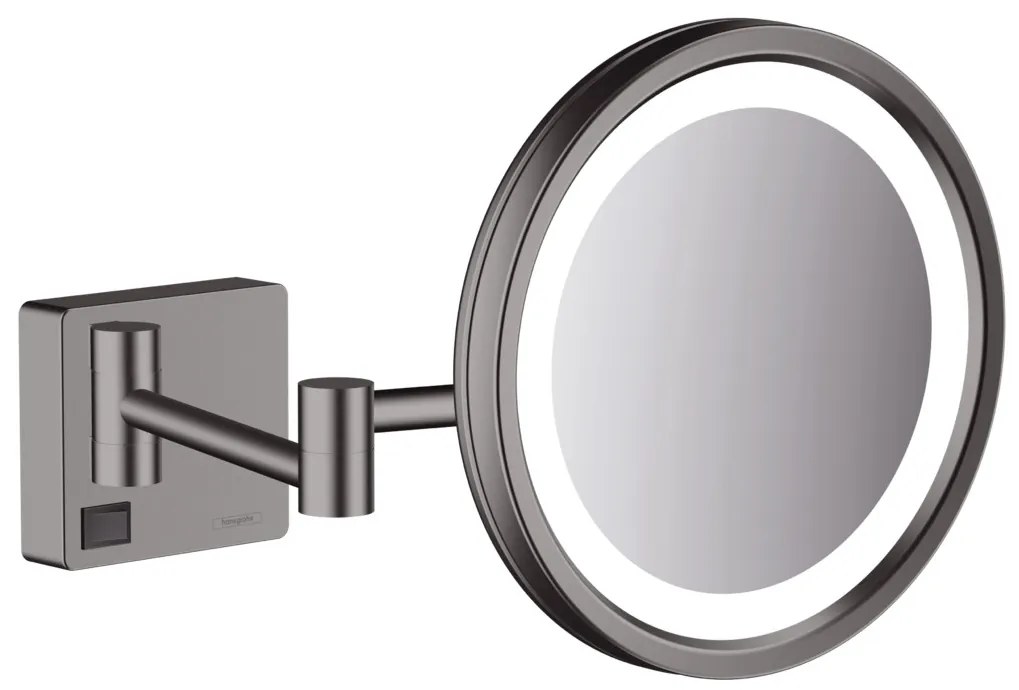 Hansgrohe AddStoris, kozmetické zrkadlo s LED osvetlením, kartáčovaný čierny chróm, HAN-41790340