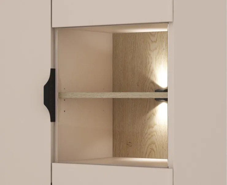 Závesná vitrína Avola, béžová kašmír/dub cremona