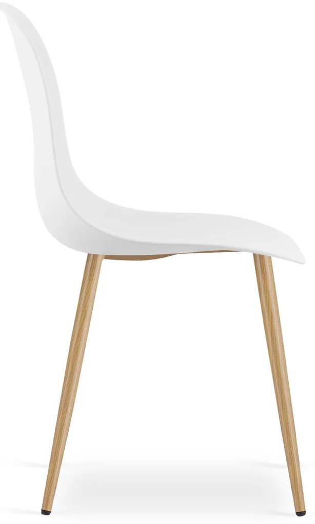 Jedálenský set 1 + 4, stôl RAMOD biela/dekor dub + stolička OSAKA biela