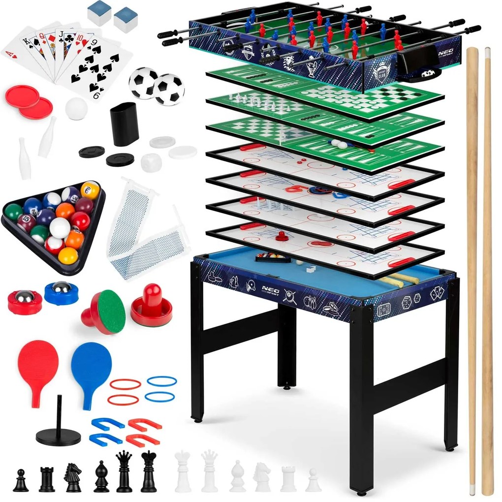 Multifunkčný hrací stôl 12v1 106x59x90 cm | NS-801 čierny