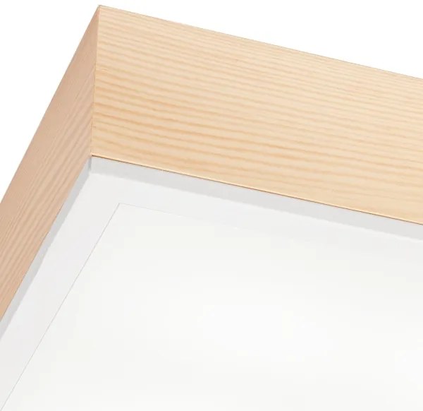 Stropné svietidlo NATURAL SQUARE 4xE27/15W/230V 39x39 cm borovica/biela