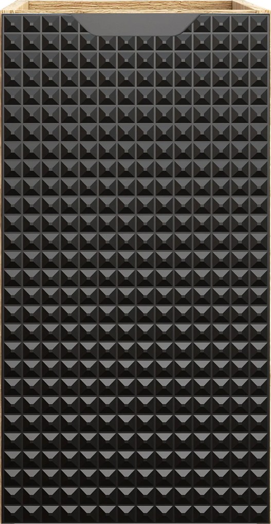 Comad Doplnková kúpeľňová skrinka nízka Luxor Black 30 čierna/dub olejovaný