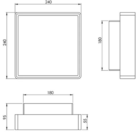 Fabas 3233/61/102 - Nástenné svietidlo OBAN 1xE27/42W/230V IP65