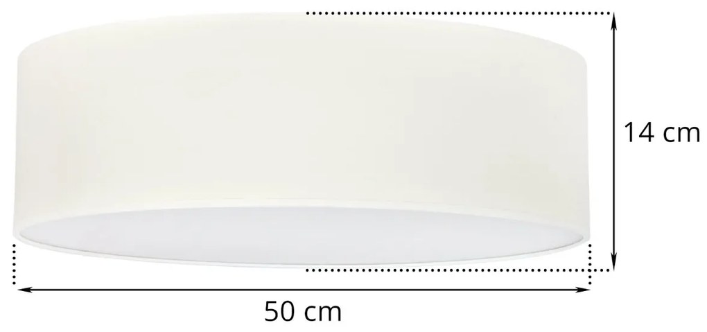 Stropné svietidlo Gaja, 1x krémové textilné tienidlo, (biele plexisklo), (fi 50cm)