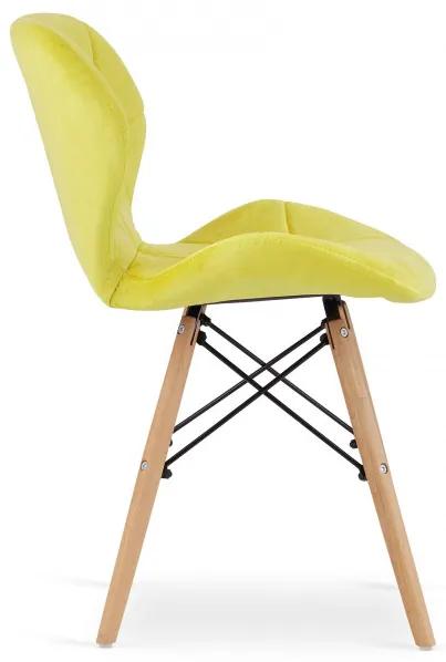 Set štyroch jedálenských stoličiek LAGO žlté (hnedé nohy) 4ks