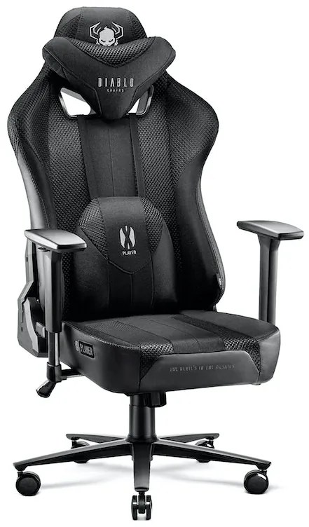 Látkové herné kreslo Diablo X-Player 2.0 King Size: čierne Diablochairs