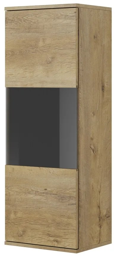 Závesná skrinka STEM - dub lefkas / čierna