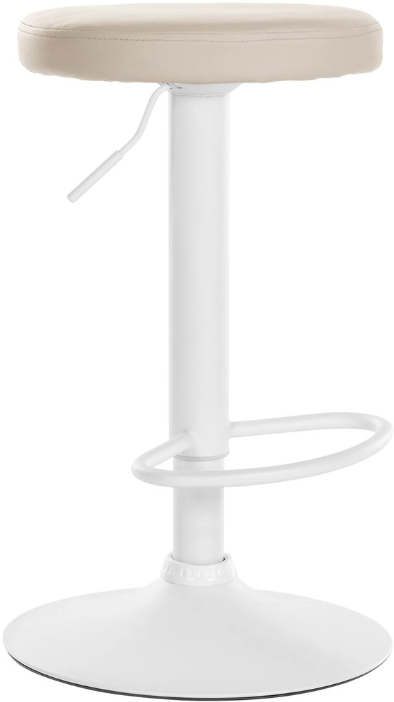 Barová stolička Ponte - koženka, biely rám - Krémová