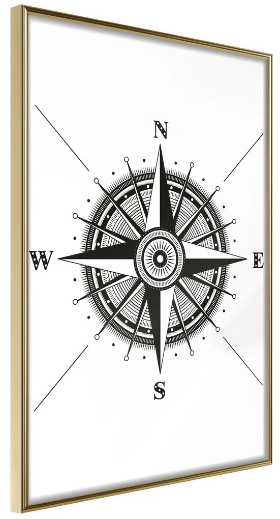 Artgeist Plagát - Compass [Poster] Veľkosť: 20x30, Verzia: Čierny rám s passe-partout