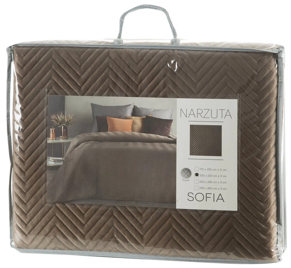 PREHOZ NA POSTEĽ SOFIA 170X210 CM HNEDÝ