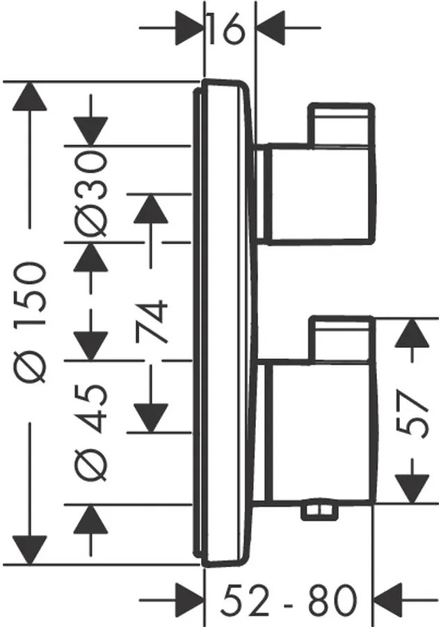 Hansgrohe Ecostat S - Termostat pod omietku pre 2 spotrebiče, leštený vzhľad zlata 15758990