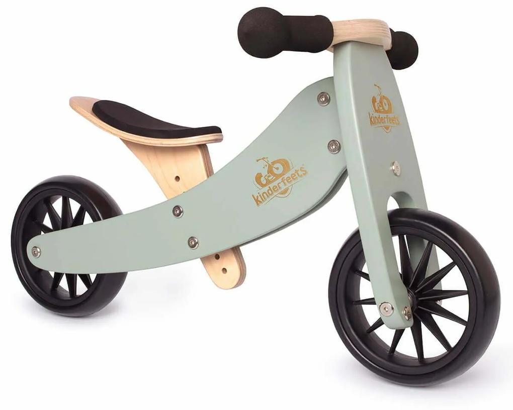 Kinderfeets® Drevený balančný bicykel Tiny Tot 2v1 zelená