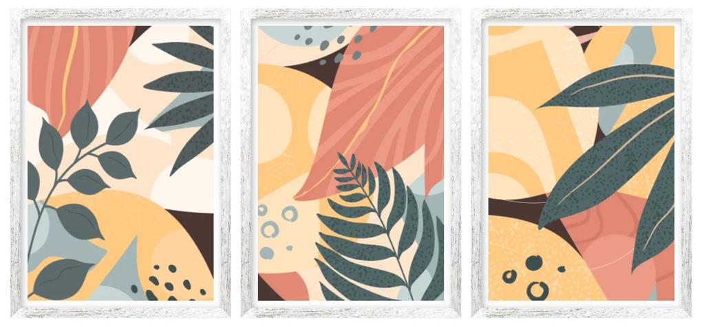 Gario Sada plagátov 4 ročné obdobia - 3 dielna Farba rámu: Zlatá, Veľkosť: 99 x 45 cm