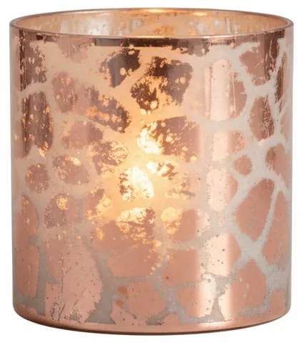 Ružový sklenený svietnik DESIREE GIRAFFE