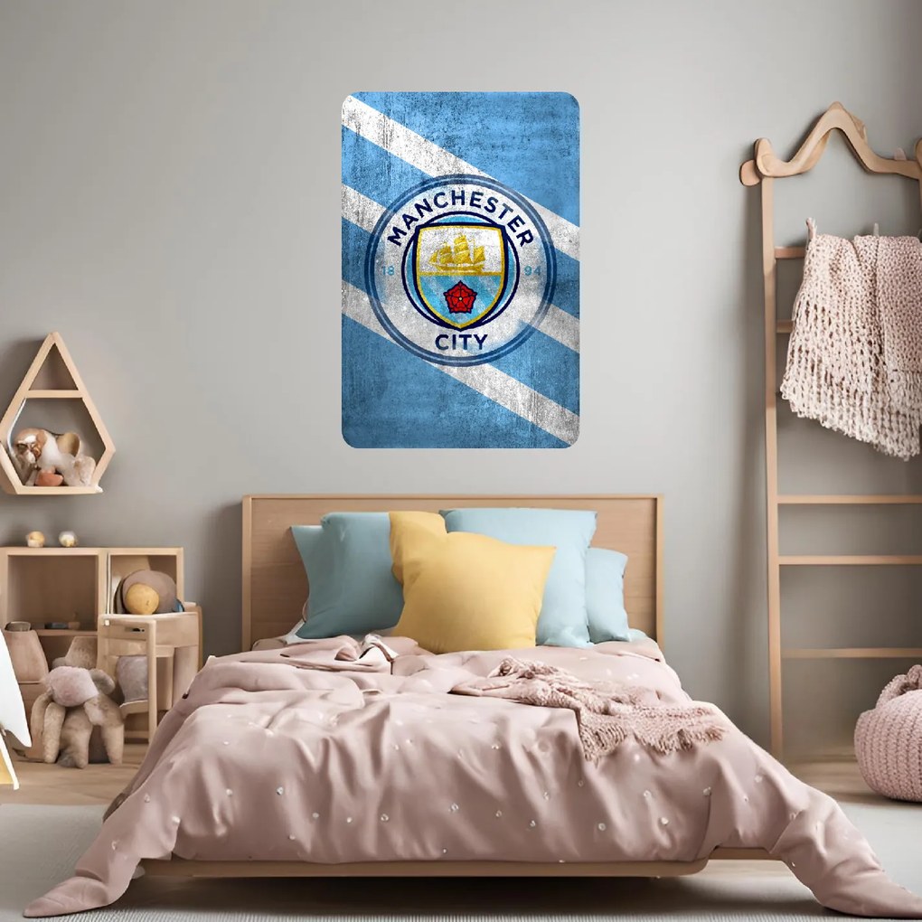 60x90cm Manchester City FC - textilná nálepka na stenu
