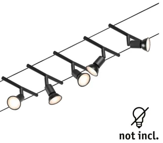 Paulmann 94446 - SADA 5xGU5,3/10W Bodové svietidlo SALT 230V čierna