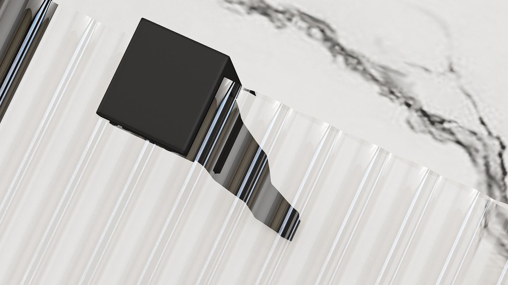 Rea Aero Intimo, sprchová zástena 100x200 cm, 8mm číre sklo, čierny profil, REA-K4121