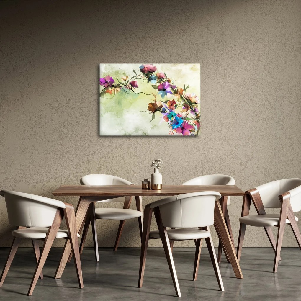 Obraz - Maľba kvetu (70x50 cm)