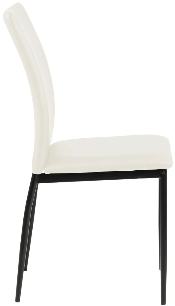 stolička FLOP biela koženka (svetlé ecru) - moderná do obývacej izby / jedálne / kuchyne / kancelárie
